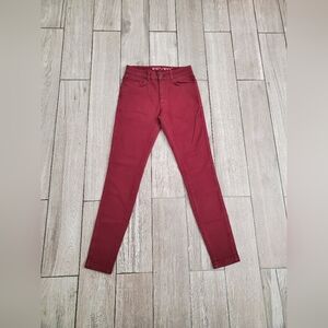 Eleven degrees men's cotton blend burgundy skinny denim jeans size 30